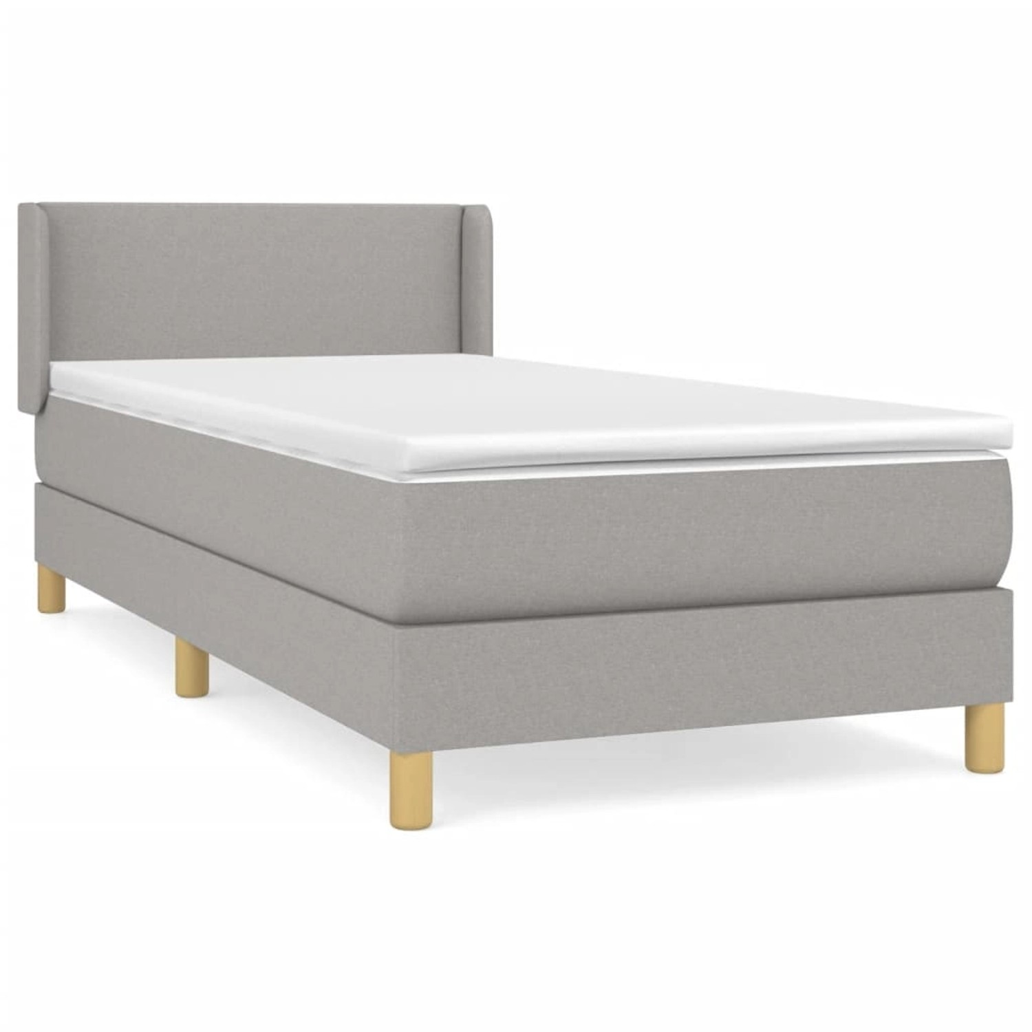 vidaXL Boxspringbett mit Matratze Hellgrau 100x200 cm Stoff 3130089 günstig online kaufen