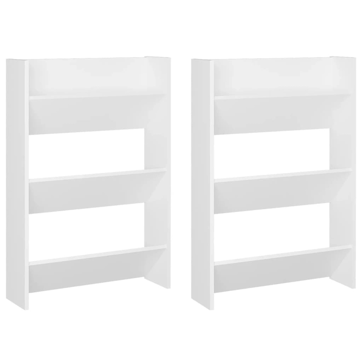 vidaXL Wand-Schuhschränke 2 Stk Weiß 60x18x90 cm Holzwerkstoff 806760 günstig online kaufen