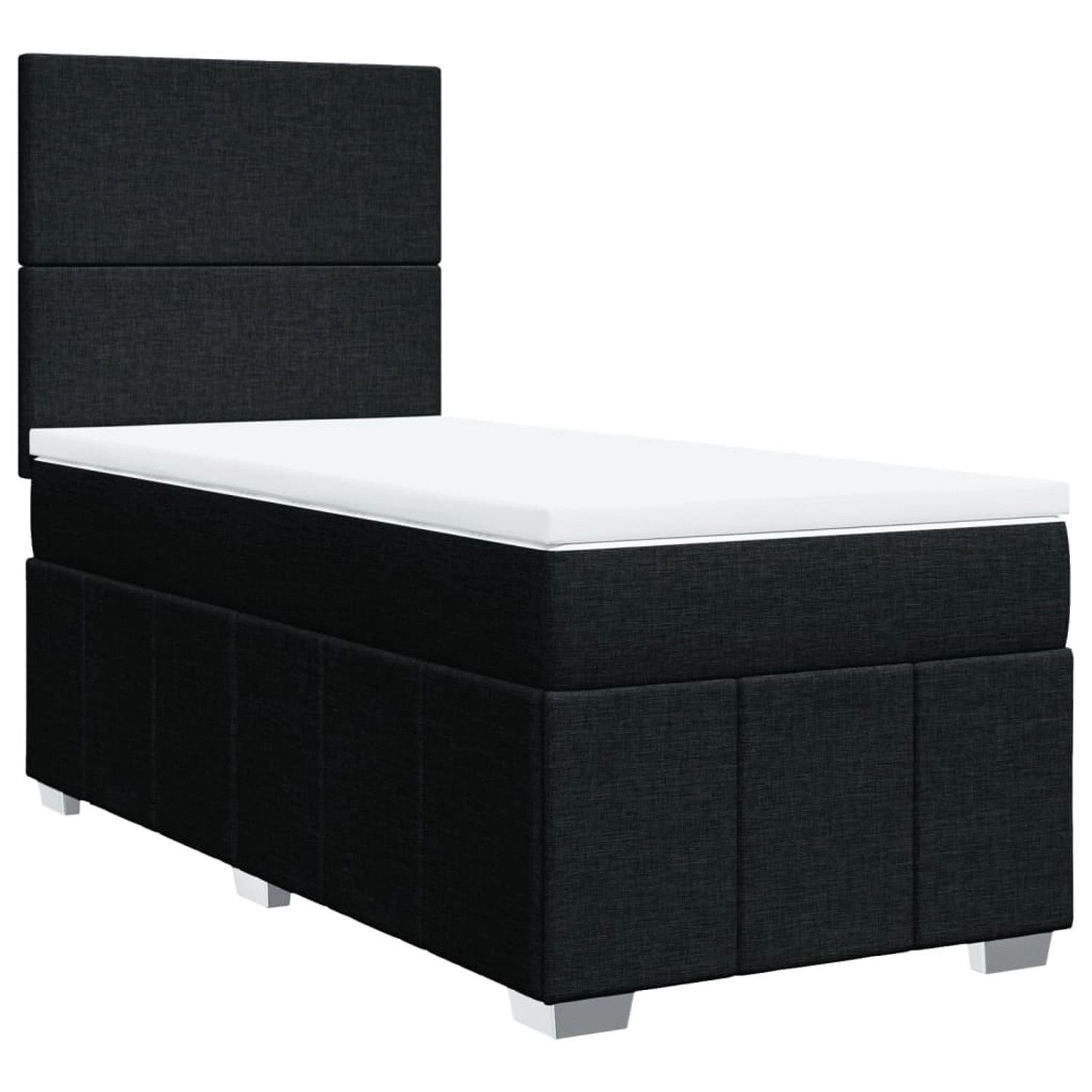 vidaXL Boxspringbett mit Matratze Schwarz 90x200 cm Stoff 3291546 günstig online kaufen