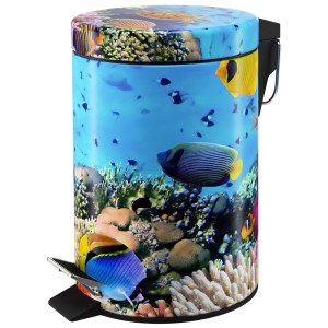 SANILO Kosmetikeimer Ocean mit Ozean-Motiv, 3 Liter Volumen für Bad & WC.