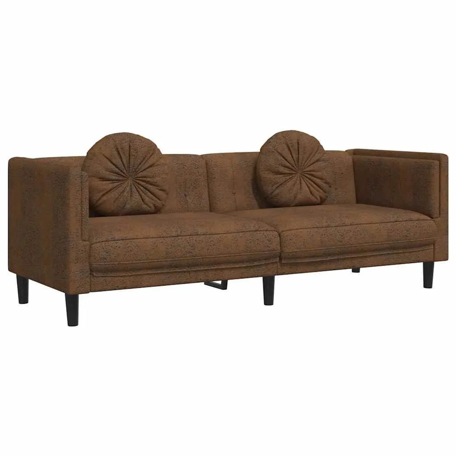 vidaXL 3-Sitzer Sofa mit Kissen Braun Kunstleder Wildleder-Optik 372651