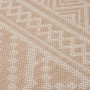 Nahaufnahme des vidaXL Outdoor-Teppichs Flachgewebe, braun-beige mit geometrischem Muster. Robust & witterungsbeständig.