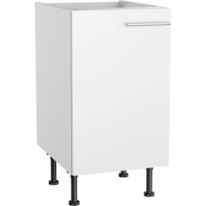 Optifit Spülenunterschrank Bengt932, 45 cm, weiß, mit Tür und Edelstahlgriff.