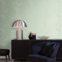 Olivgrüne Bambus Tapete von Origin Wallcoverings im modern eingerichteten Wohnzimmer.