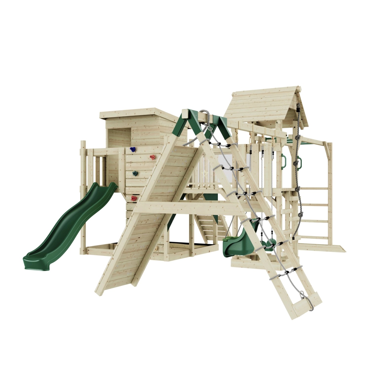 OutdoorToys Spielturm Lars mit Babyschaukel Dunkelgrün günstig online kaufen