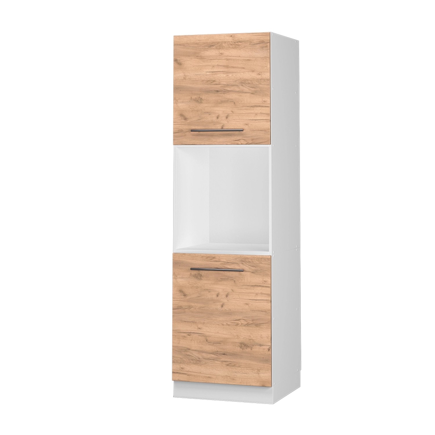 Vicco Herdumbauschrank Fame-Line Goldkraft Eiche/Weiß 60 cm mit Offenem Regal