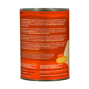 Lucky Lou Katzen-Nassfutter Adult Geflügel, 400g Dose. Alleinfutter für erwachsene Katzen.