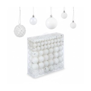 Relaxdays Weihnachtskugeln Kunststoff Weiß 150er Set 4 cm bis 7 cm