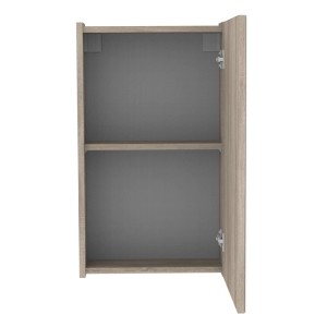 Offener Badmobil Spiegelschrank Juna, 40x68 cm, Sanoma Eiche Dekor, mit zwei Regalböden.