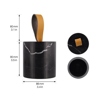Wagner Bodentürstopper EH5185 aus Marmor mit Trageschlaufe aus veganem Leder.