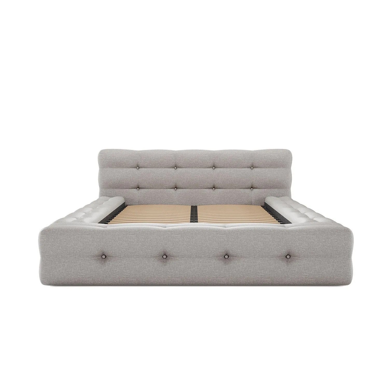 Vente-unique Bettrahmen Leruco Hellgrau 223 cm