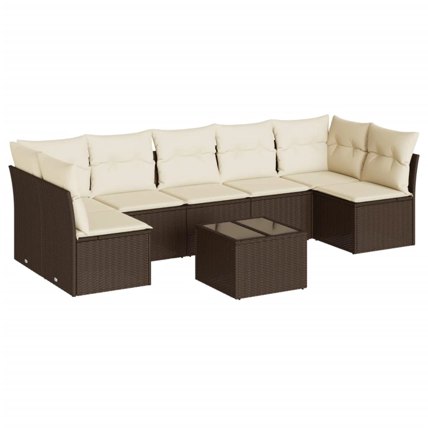 vidaXL 8-Tlg Garten-Sofagarnitur mit Kissen Braun Poly Rattan 3217443 günstig online kaufen