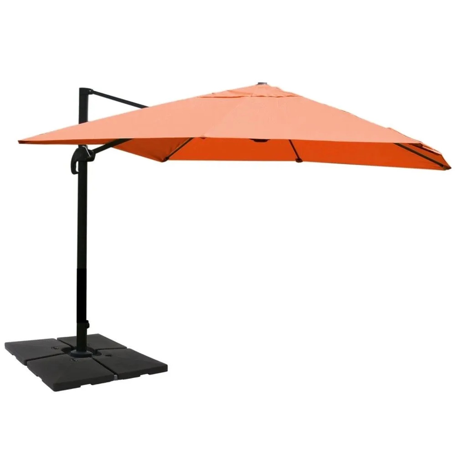MCW Ampelschirm A96 3x4m Alu/Stahl Terracotta mit Ständer
