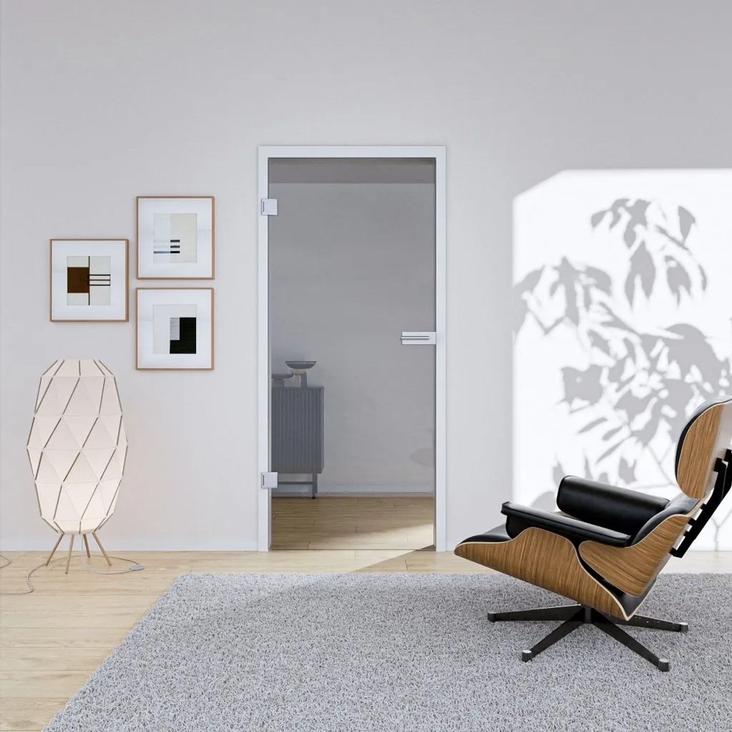 Hansaglas Glastür Klarglas 584 x 1972 mm Studio/Office DIN Links/Rechts