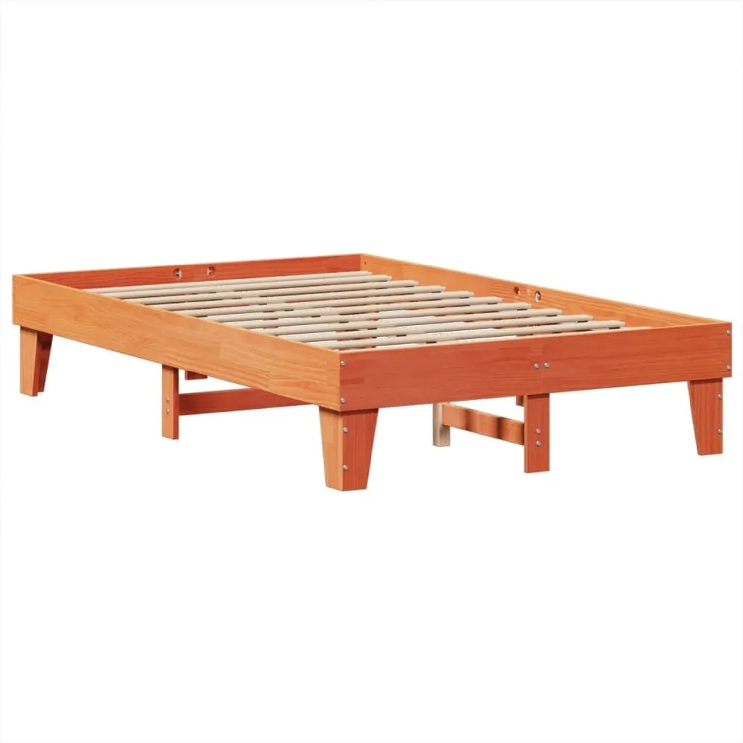 vidaXL Massivholzbett ohne Matratze Wachsbraun 135x190 cm Kiefernholz 85537 günstig online kaufen