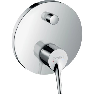Hansgrohe Talis S Unterputz Wannenarmatur in Chrom mit Hebel und runder Abdeckung.