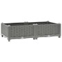 Hellgraues vidaXL Hochbeet (80x40x23 cm) in Rattan-Optik aus Polypropylen.