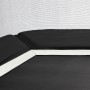 Detailaufnahme: Schwarzes Salta Trampolin Combo mit Schutzrand und Sicherheitsnetz.