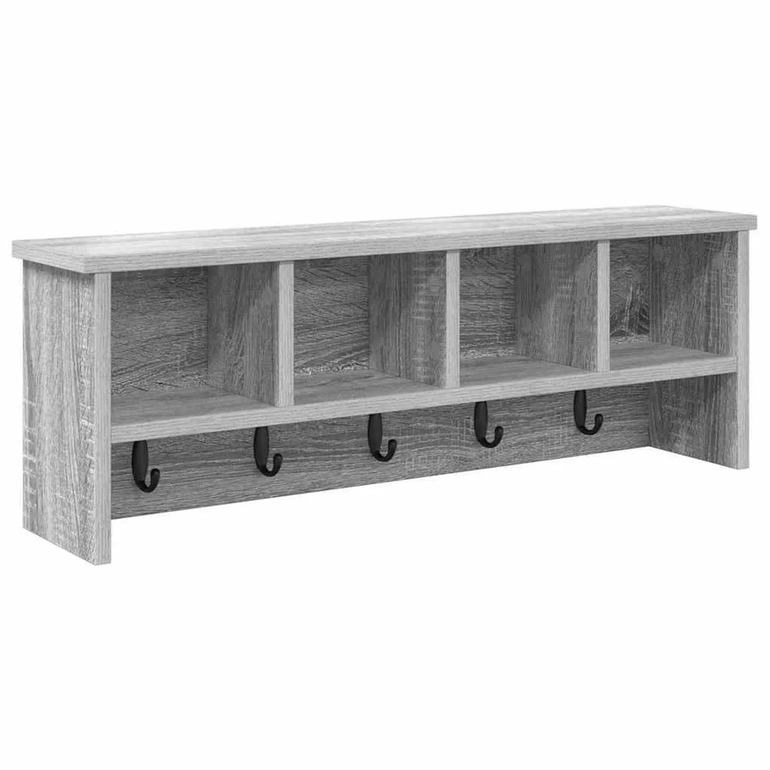 vidaXL Wandmontierter Kleiderständer Grau Sonoma 75 x 16 x 26 cm 874320
