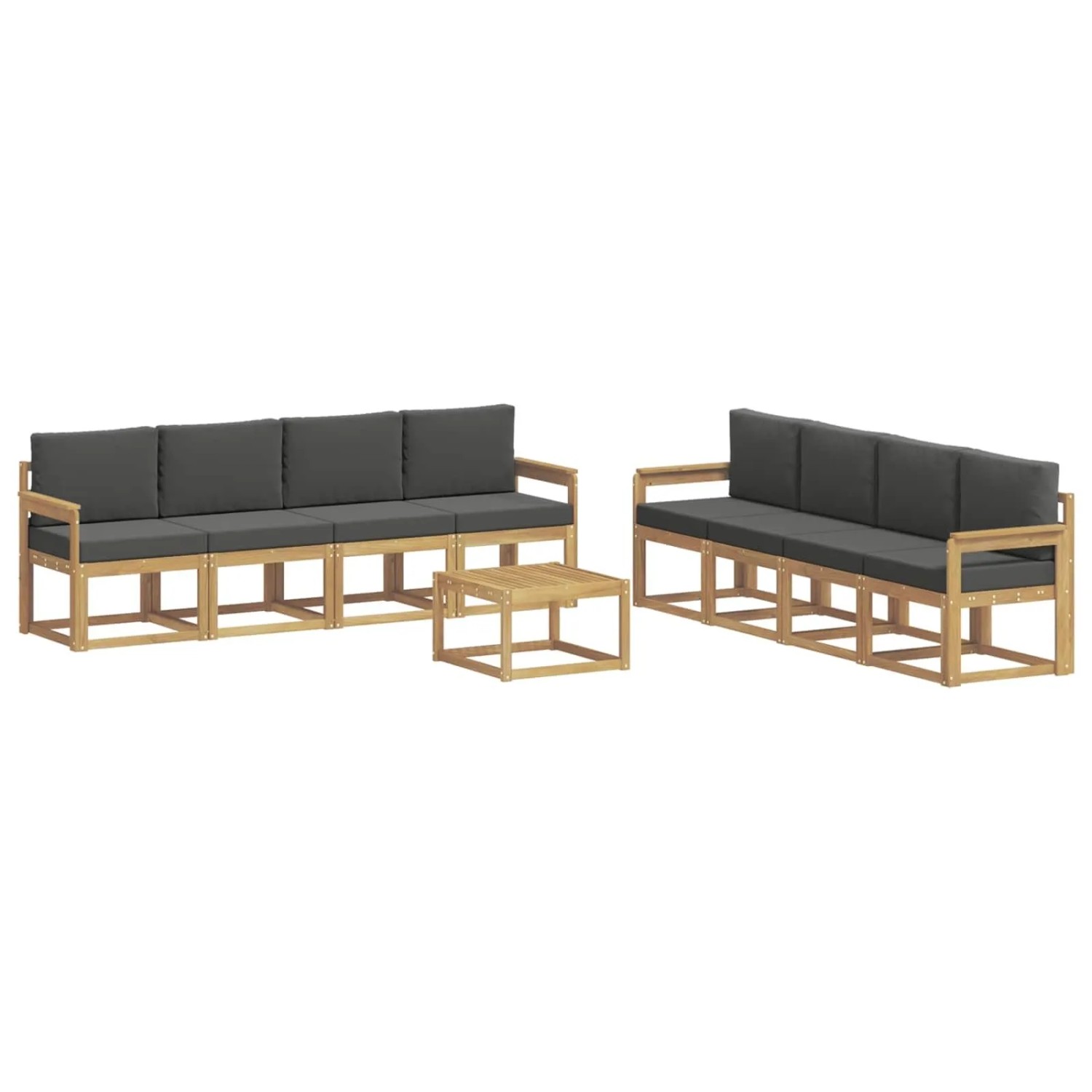 vidaXL Outdoor-Sofagarnitur mit Kissen 9 Stk Weiß und Anthrazit 3387411