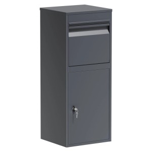 Wiltec Paketkasten Standbriefkasten Grau 41X38X102Cm Paketbox Zuhause Päckchen