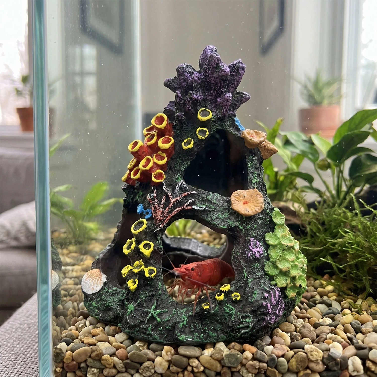 Relaxdays Aquariumdeko Korallenriff Polyresin Bunt 15 cm x 12 cm x 12 cm 0,22 kg_5