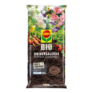 Sack Compo Bio Universal-Erde, torffrei, 40L. Blumenerde für Garten, Gemüse und Kräuter.