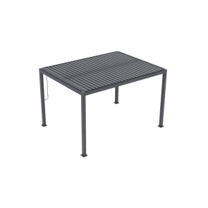 Anthrazitfarbene E-Pergola 3x4m mit verstellbaren Lamellen für Garten & Terrasse. Robuster Sonnenschutz.