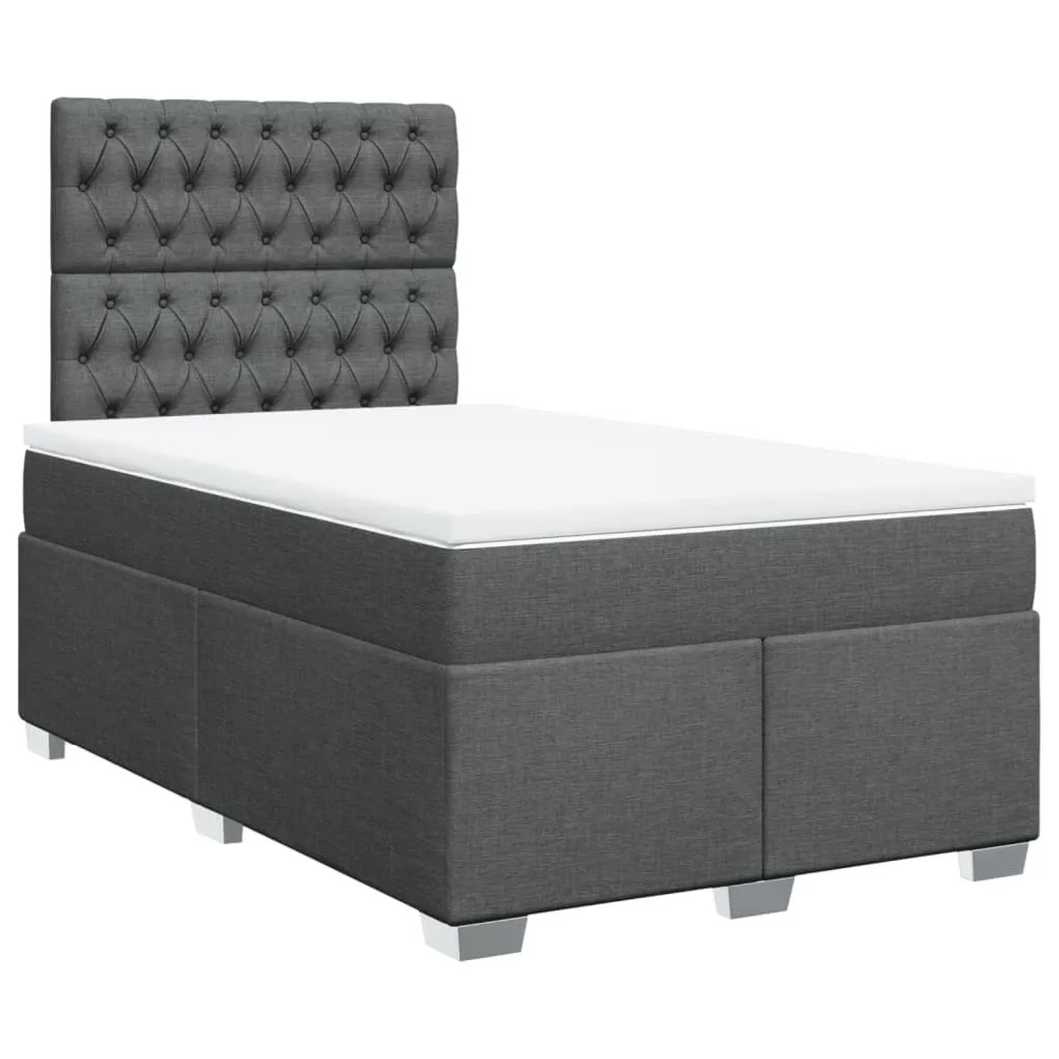 vidaXL Boxspringbett mit Matratze Dunkelgrau 120x190 cm Stoff 3292735