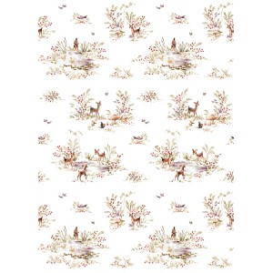 ESTAhome Fototapete Hirsche, grüne und braune Waldszene, 200x279 cm.