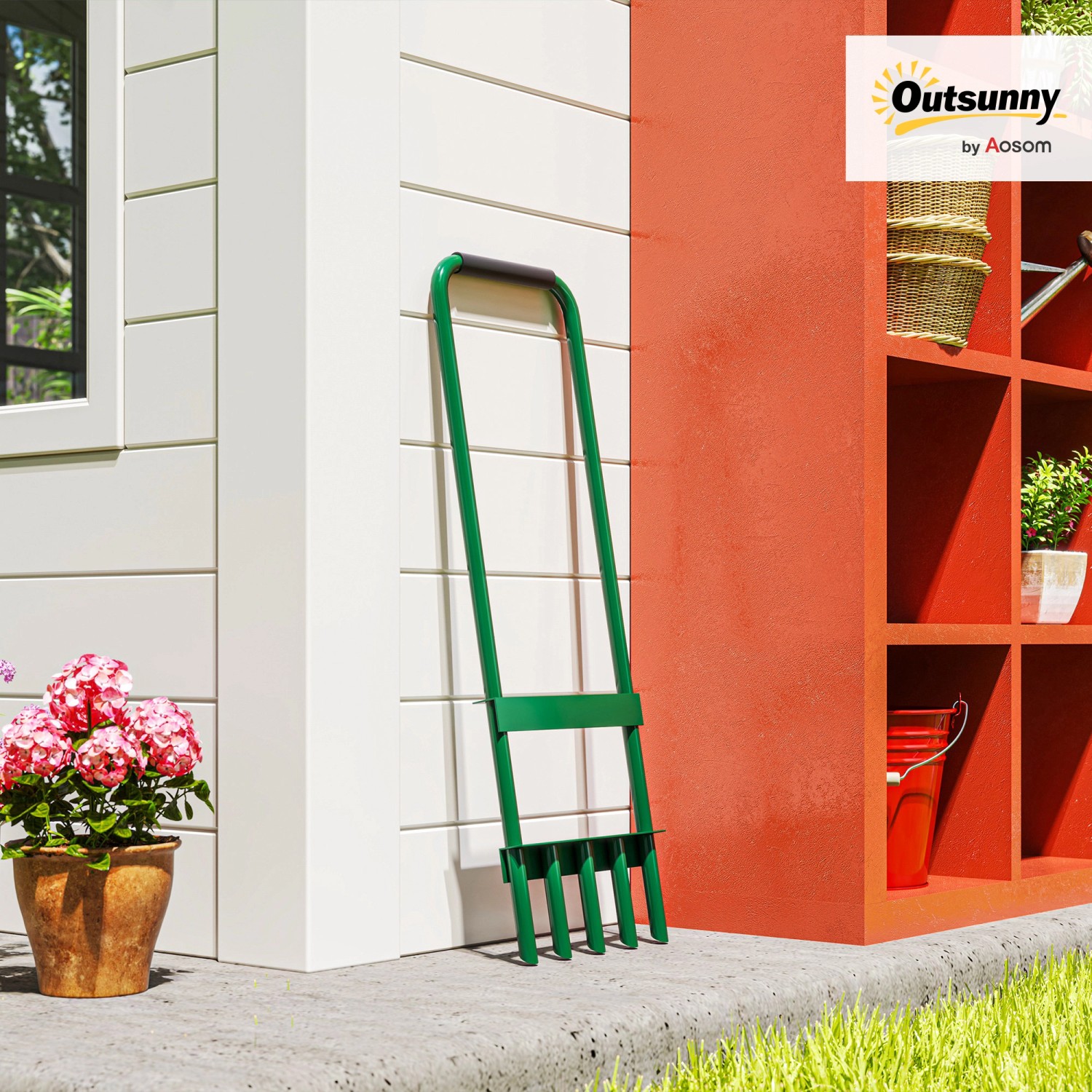 Outsunny Rasenbelüfter Stahl 30L x 4B x 94H cm_2