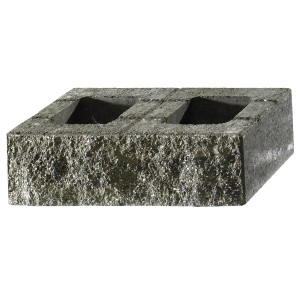 Grau-nuanciertes Bruchsteinmauer Grundelement, 50x25x15 cm, für Mauersysteme im Garten.