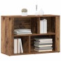 vidaXL Sideboard Altholz-Optik aus Holzwerkstoff mit offenen Fächern, dekoriert mit Büchern und Deko.