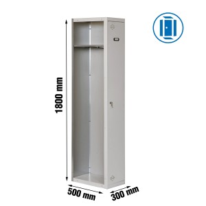 PROREGAL Spind AMEGO HxBxT 180 x 30 x 50 cm 1 Abteil Anbaumodul Grau-Grau Schließfach Garderobe