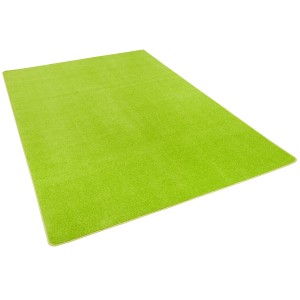 Grasgrüner Snapstyle Teppich Joy Velours, 160x200cm, Kurzflorteppich.