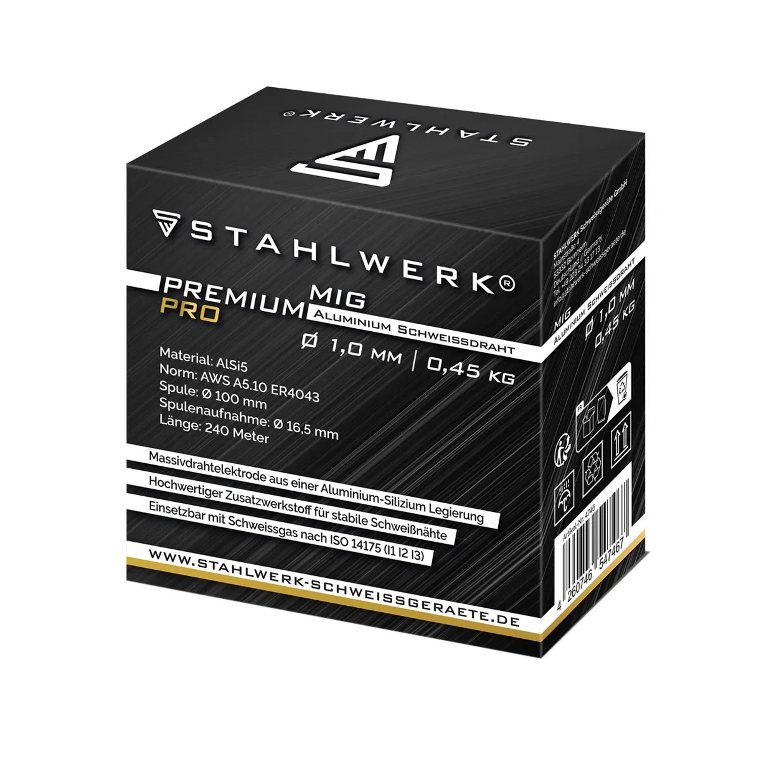 14,43 EUR/kg) MIG Schweissdraht AlSi5 Aluminium 3.2245 4043 1,0 Mm