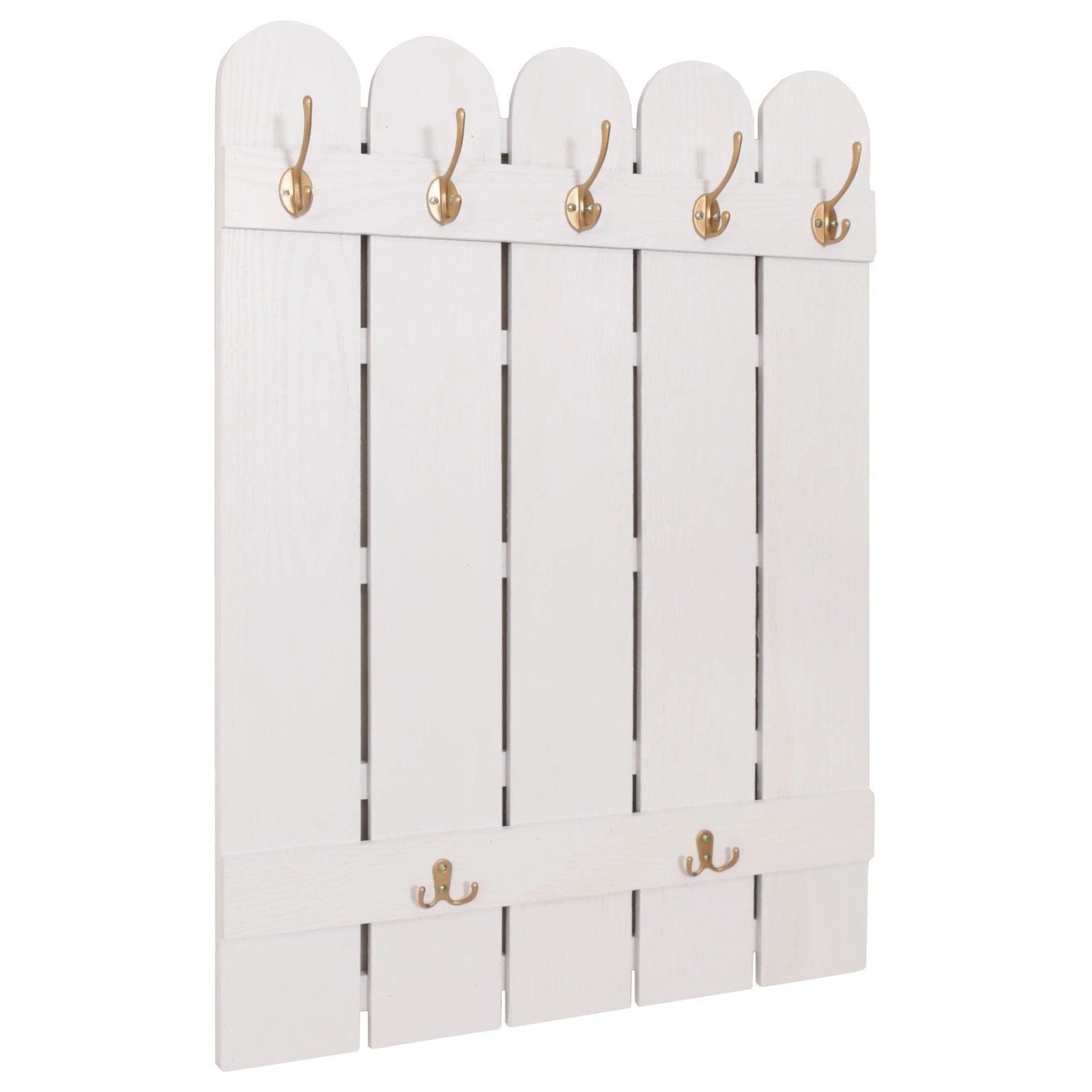 Mcw Wandgarderobe N95 Paulownia 7 Haken 86x60cm Weiß