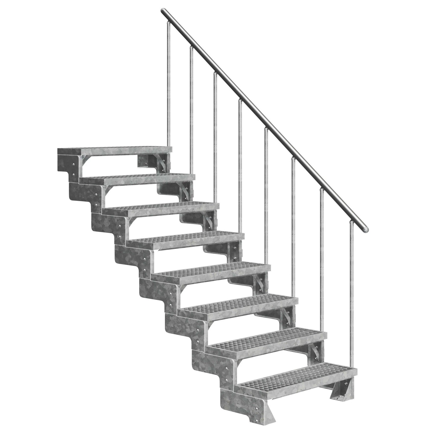 Dolle Außentreppe Gardentop 8 Gitterroststufen 80 cm + Alu-Geländer günstig online kaufen