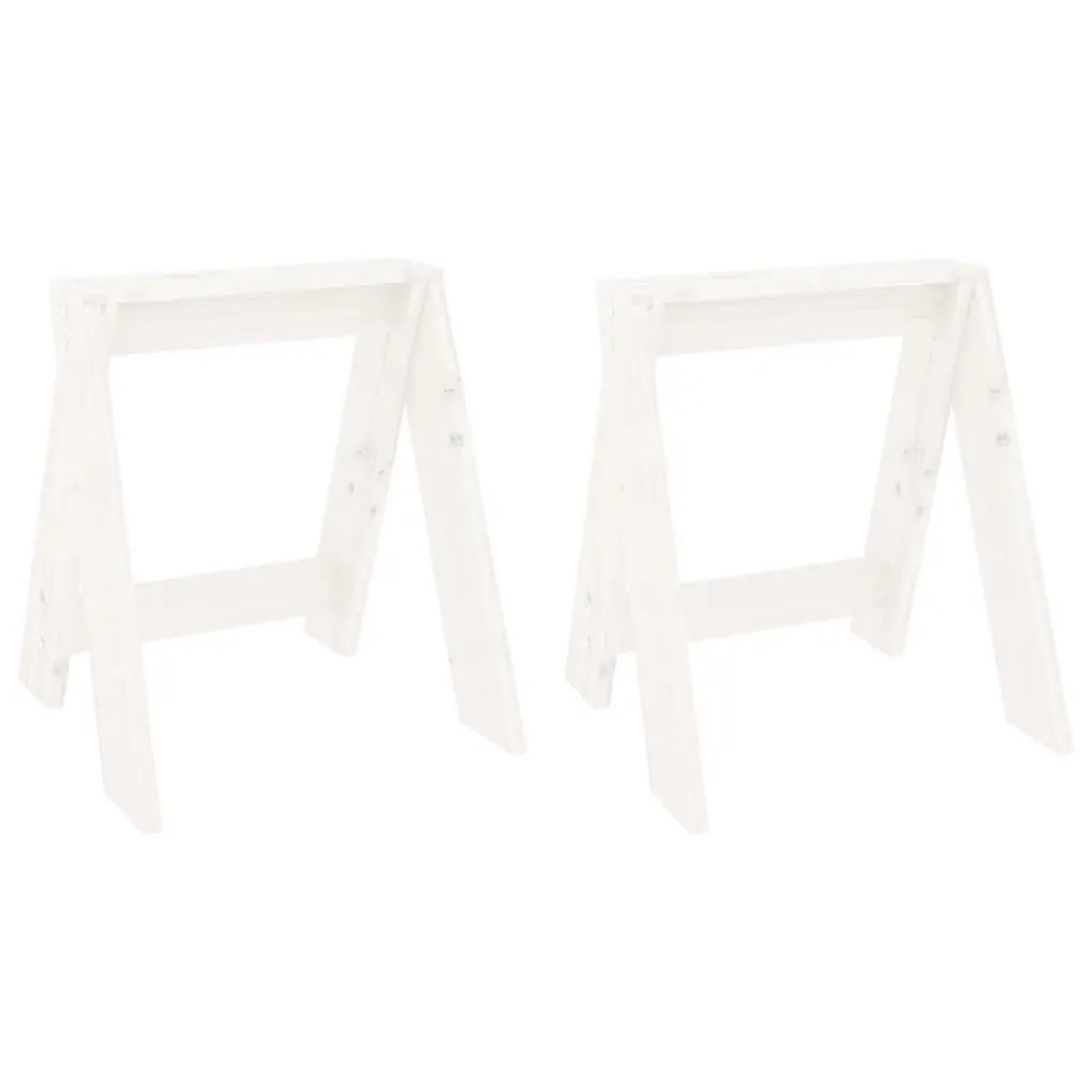 vidaXL Hocker 2 Stk Weiß 40x40x45 cm Massivholz Kiefer 823660
