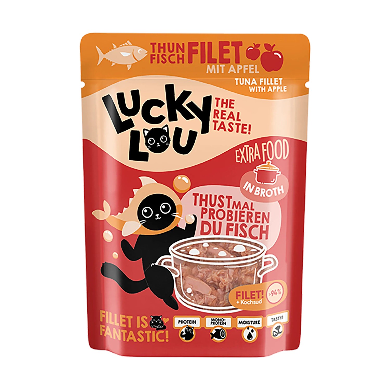 Lucky Lou Katzen-Nassfutter Thunfisch Apfel in Broth 70 g
