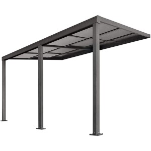 Home Deluxe Terrassenüberdachung Solis Deluxe, anthrazitfarbenes Aluminium mit Polycarbonatplatten.