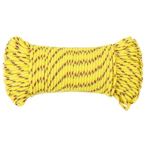 Gelbes Bootsseil, 5mm x 500m, aus Polypropylen. Ideal als Boot-Zubehör.