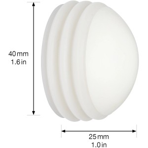 Weißer Wagner Wandpuffer EH2319 aus Kunststoff, Türstopper zum Kleben, Durchmesser 40mm.