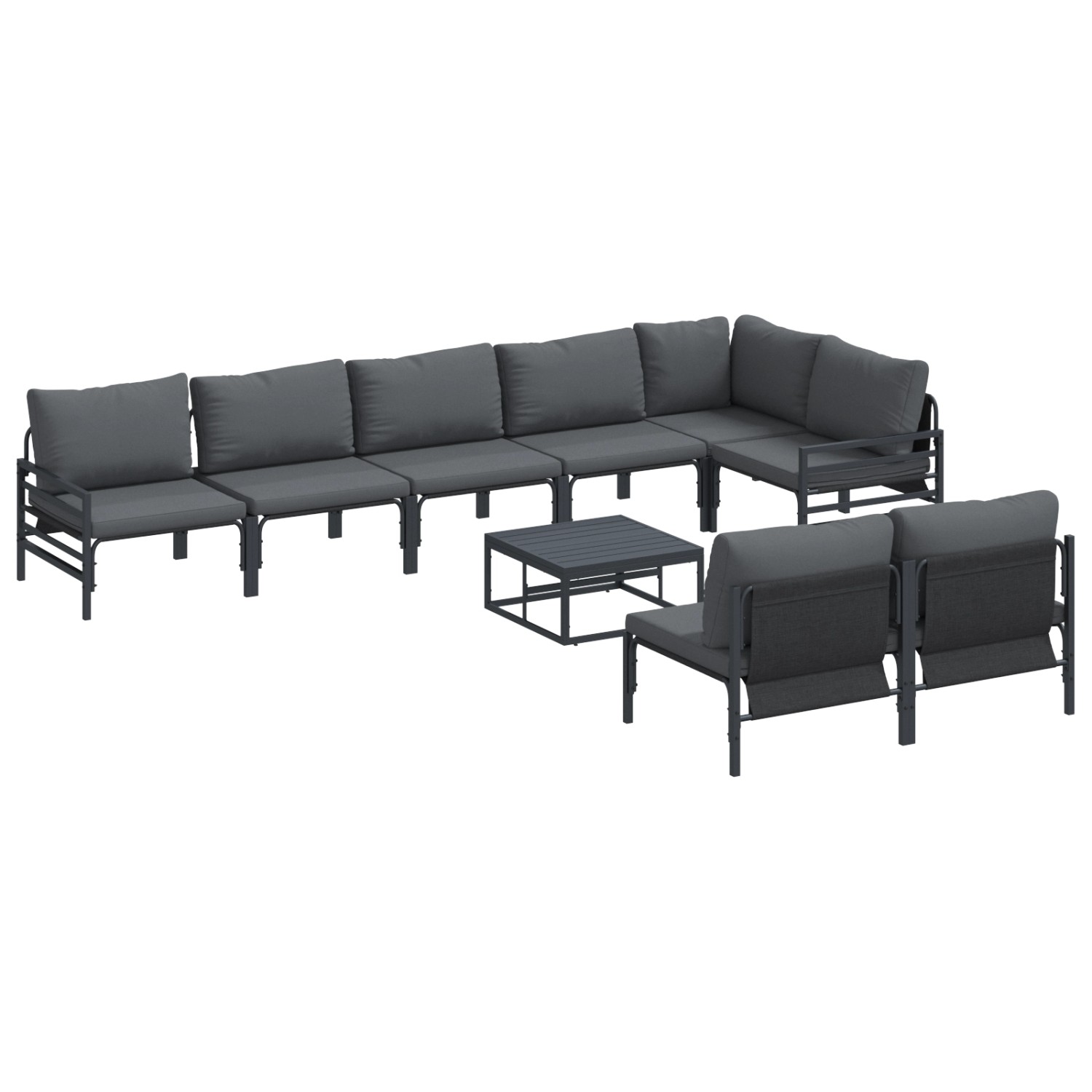 vidaXL Garten-Sofa-Set 9-Tlg Anthrazit Stahl 3378995 günstig online kaufen