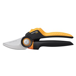 Fiskars Bypass-Gartenschere X-series P921 M, Gartenschere mit Rollgriff und Antihaftbeschichtung.