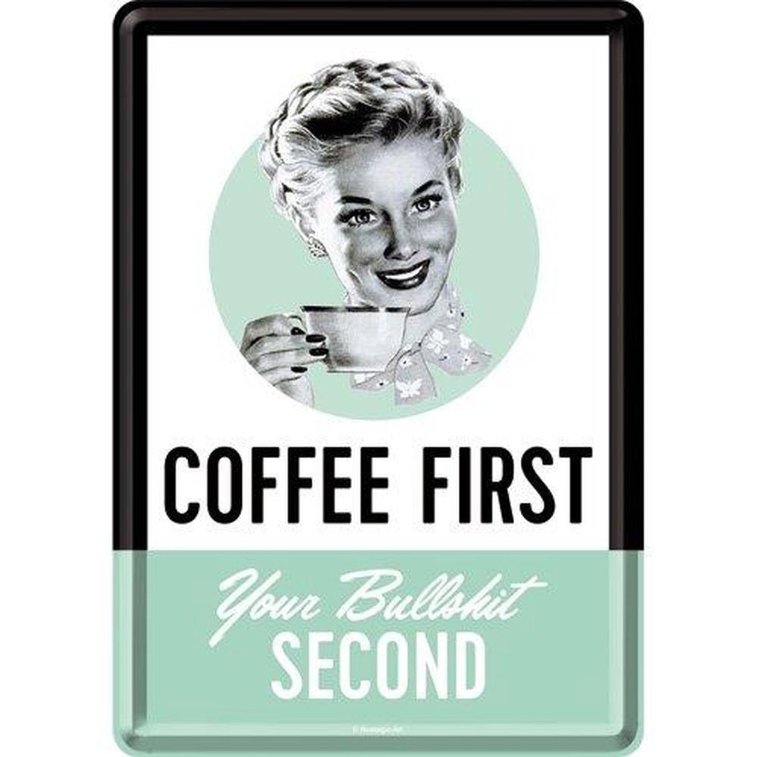 Nostalgic-Art Blechpostkarte - Say it 50's - Coffee First günstig online kaufen