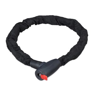 Relaxdays Kettenschloss Secure Kupfer Schwarz mit 2 Schlüsseln 100 cm 1,22 kg