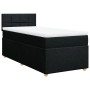 Schwarzes vidaXL Boxspringbett 90x200 cm mit Matratze und Kopfteil.