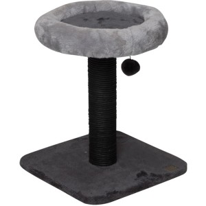 Grauer Ebi Kratzbaum Plum, 40,5 cm hoch, mit Liegefläche und Spielball.