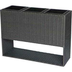 Pflanzkasten Deep Water, 82x28x60cm, aus Polyrattan in Flechtoptik. Ideal für Garten, Terrasse und Balkon.